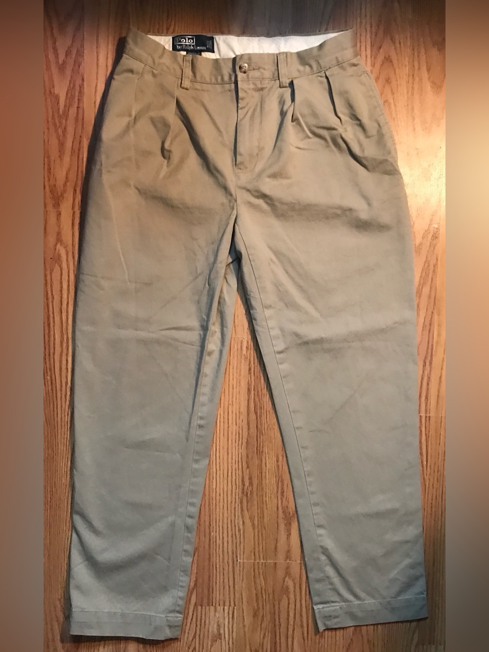 Polo Ralph Lauren Ethan Khaki Pants size 30x30 All cotton pleated chinos